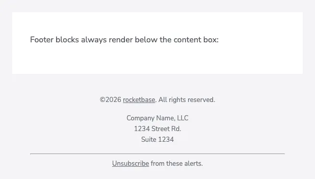 Footer blocks rendering
