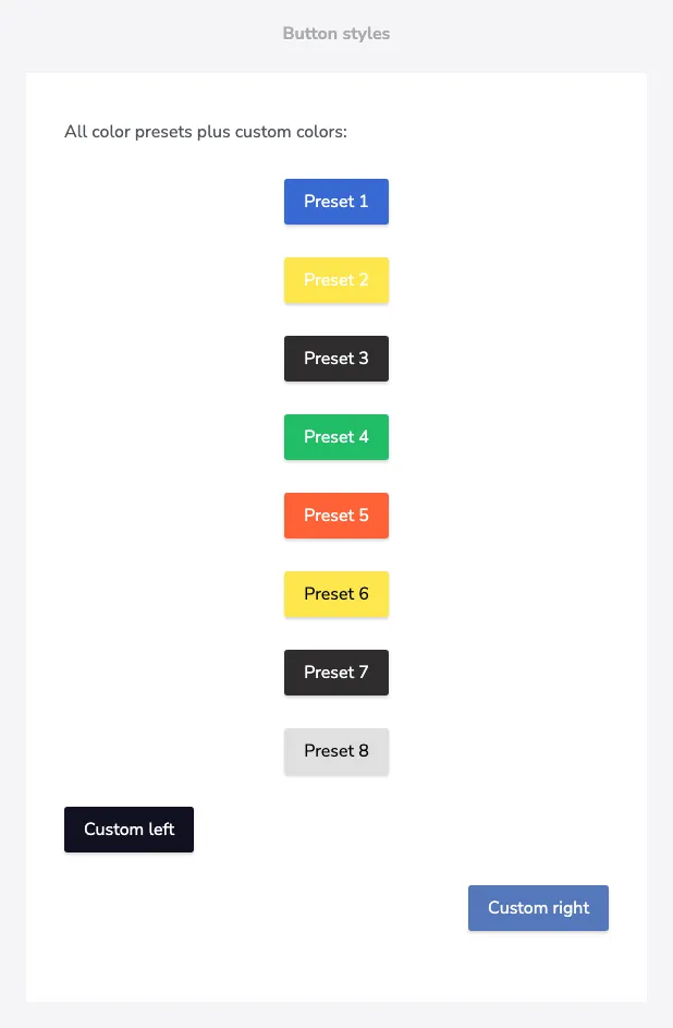 Button styles rendering