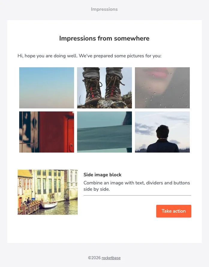 Gallery email rendering